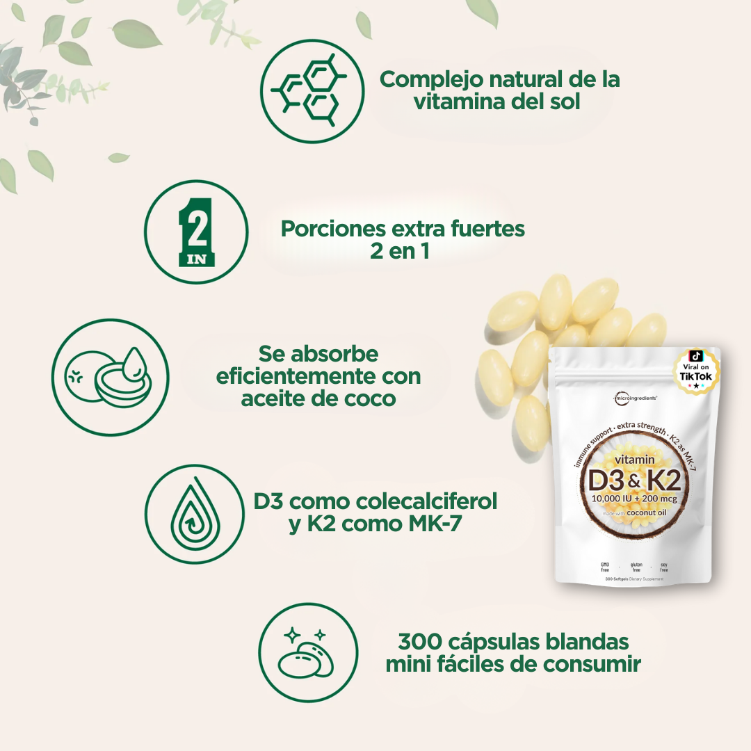 Complejo D3 + K2 - Fortaleza Ósea y Sistema Inmune