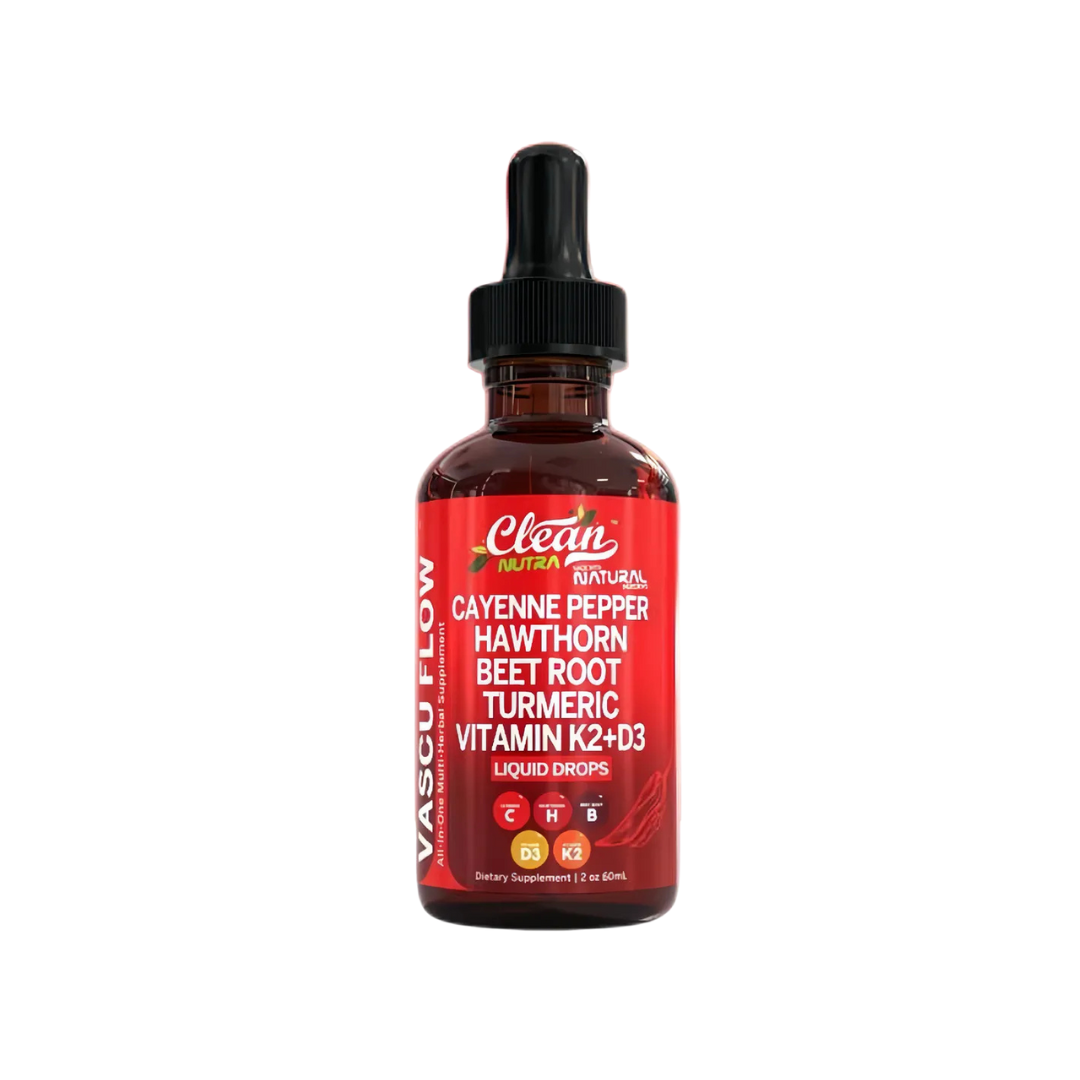 Clean Nutra - Gotas de pimienta de cayena + bayas de espino, vitamina D3 K2