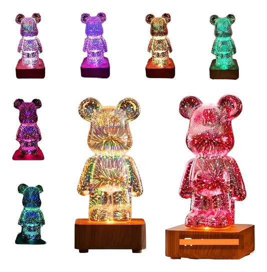 PACK 2 Oso Lámpara Luz de Noche 3D Infinito