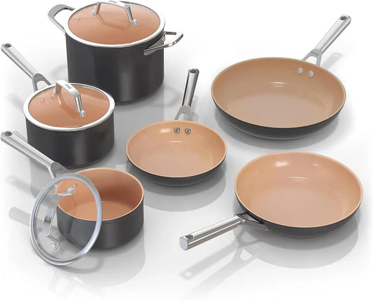 SET DE OLLAS Y SARTENES ANTIADHERENTE 10 PIEZAS